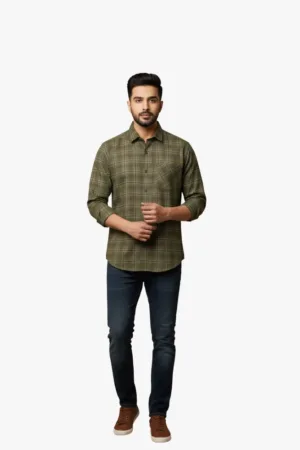 Men’s Checkered Cotton Shirt | Premium Full Sleeve Casual & Formal Wear